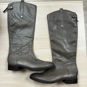 Sam Edelman gray leather penny boots